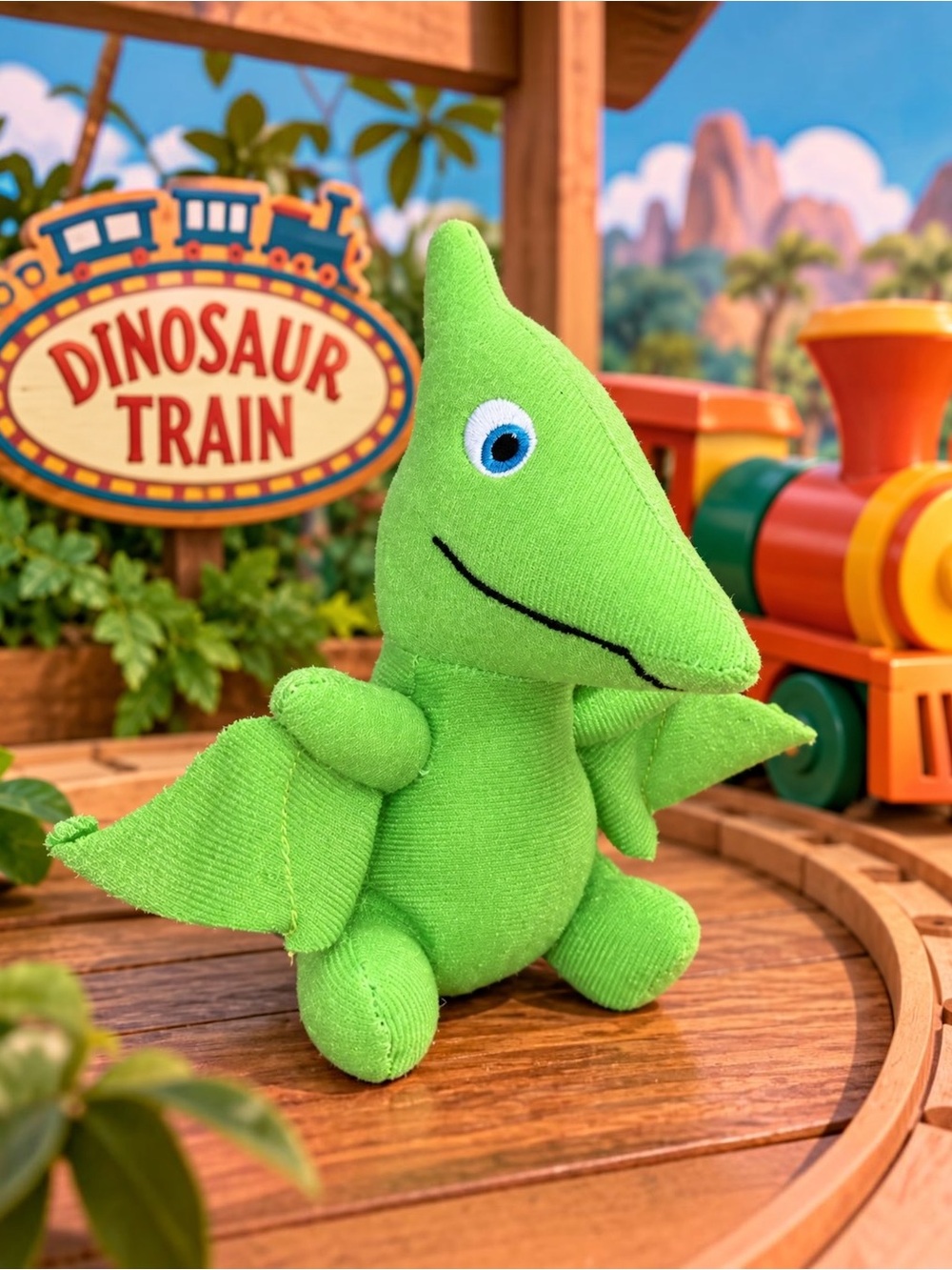 Dinosaur Train Tiny Pteranodon Plush 7” Green Jim Henson Company PBS Kids